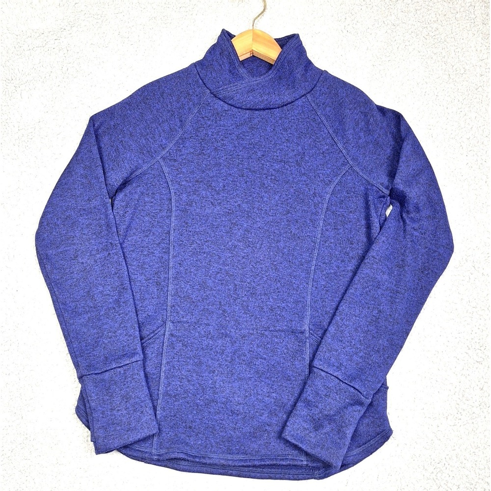 Tek Gear Pullover Womens Medium Blue Heathered Mock Neck Long Sleeve Soft‎ Cozy